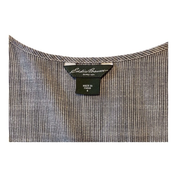 Eddie Bauer Women's White&Gray Striped Dress, 6. (P9). - Picture 5 of 7